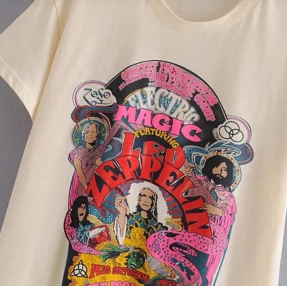 🎸🎶LED ZEPPELIN MAGIC SPELL BOHO GYPSY TOP~M~NWT - Picture 2 of 8